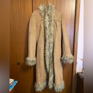 BeBe suede and faux fur winter coat